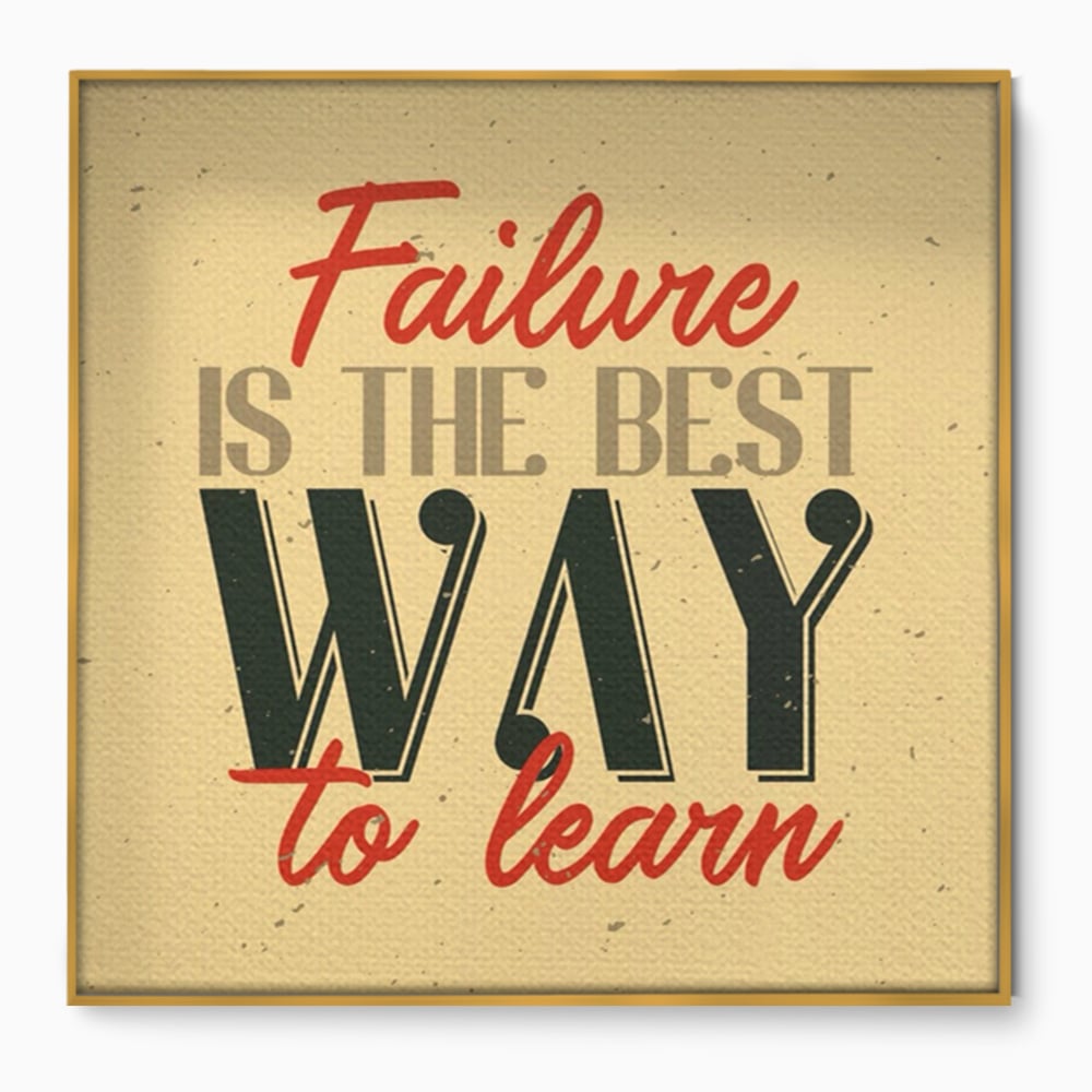 Tablou canvas cu tablou canvas cu mesaj motivational, in rama de aluminiu auriu